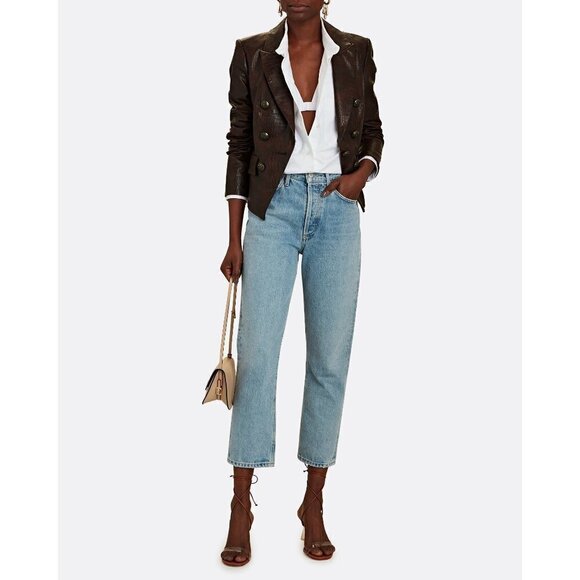 💕VERONICA BEARD💕 Cooke Vegan-Leather Dickey Jacket ~ Chicory Brown 2 NWT - Picture 11 of 16